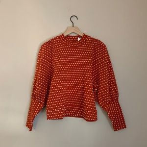 Madewell Puff-Sleeve Mockneck Top